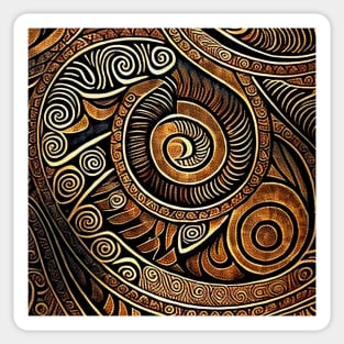 Maori pattern in black, brown and cream Sticker